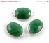 Dyed Emerald Faceted Oval Connector, (BZCT4007-B)